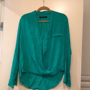 Kelly green work blouse from Zara.